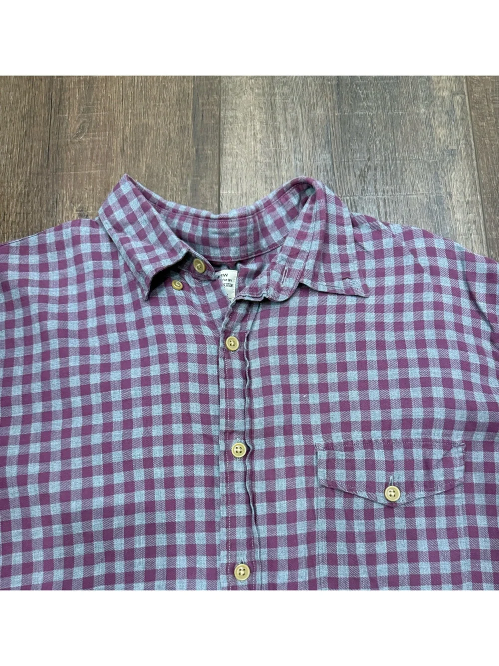 J. Crew Mens 100% Cotton Fit Long Sleeve Plaid Button Down Shirt SZ large